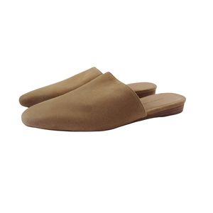Banana Republic suede tan leather mini wedge Mules size 8.5M